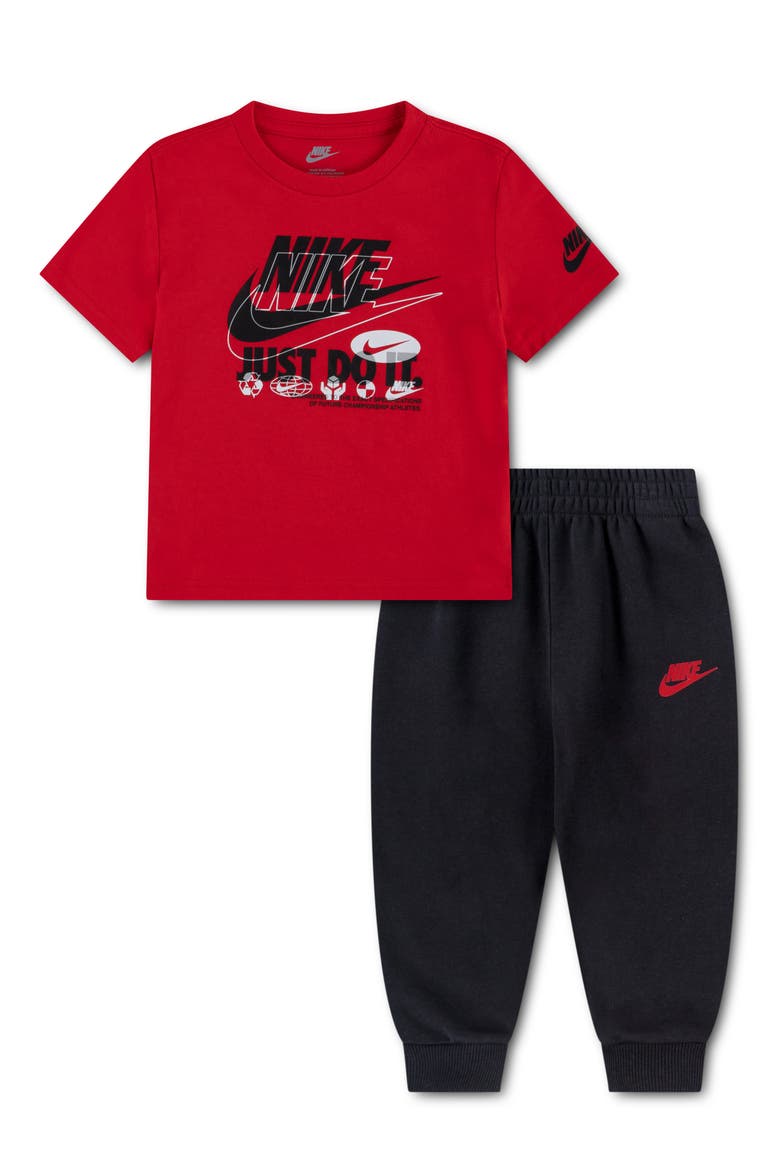 Kids' Sportswear Graphic T-Shirt & Fleece Joggers Set, Main, color, BLACK
