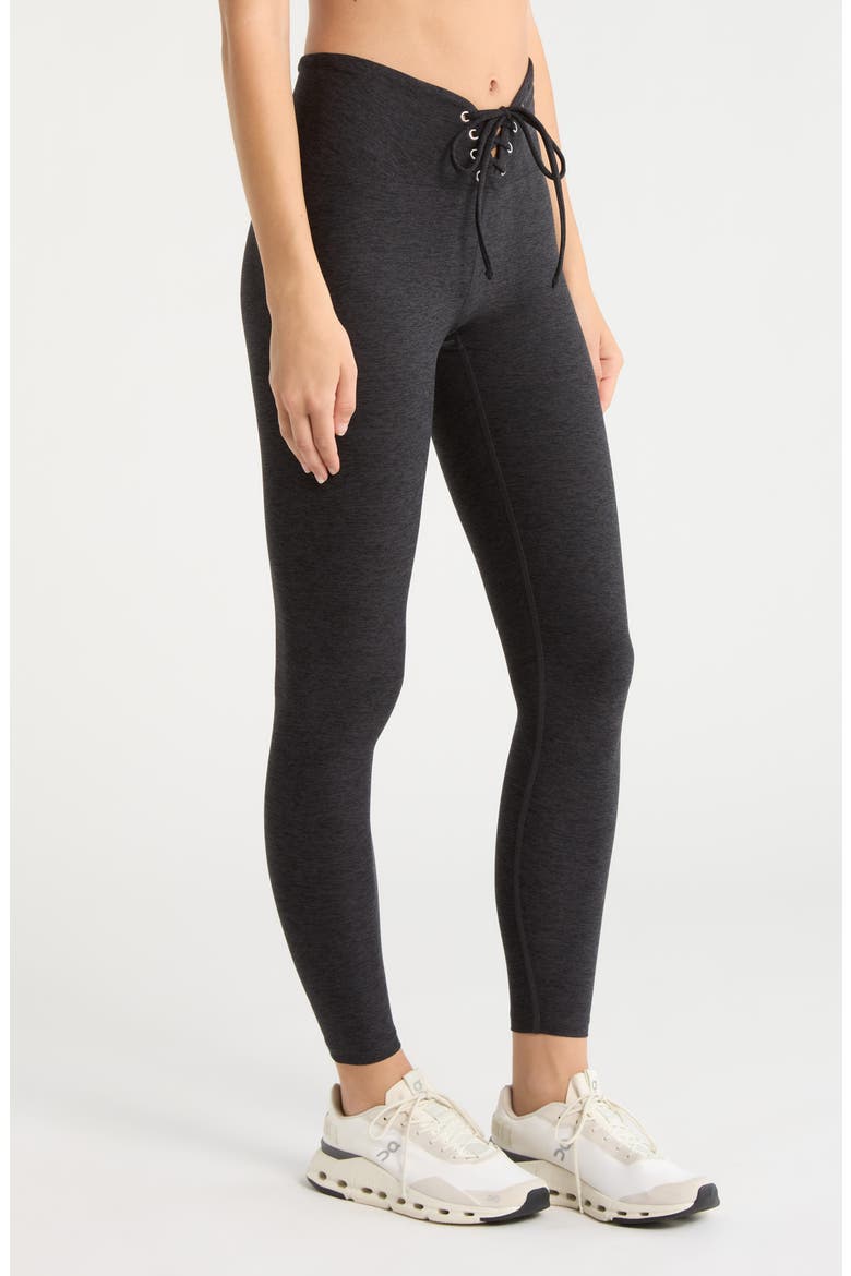 Football Full-Length Leggings, Alternate, color, HEATHER BLACK