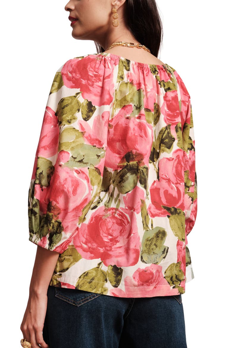 Bliss Top Pretty Peonies, Alternate, color, Pink/Multi