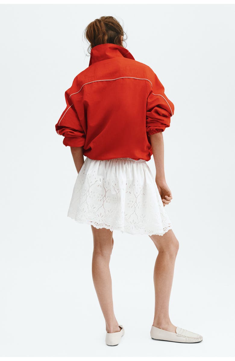 H&M Broderie-anglaise Drawstring Skirt, Alternate, color, White