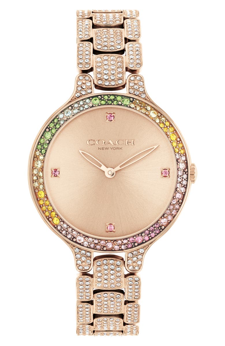 COACH Chelsea Crystal Pavé Bracelet Watch, 32mm, Main, color, 