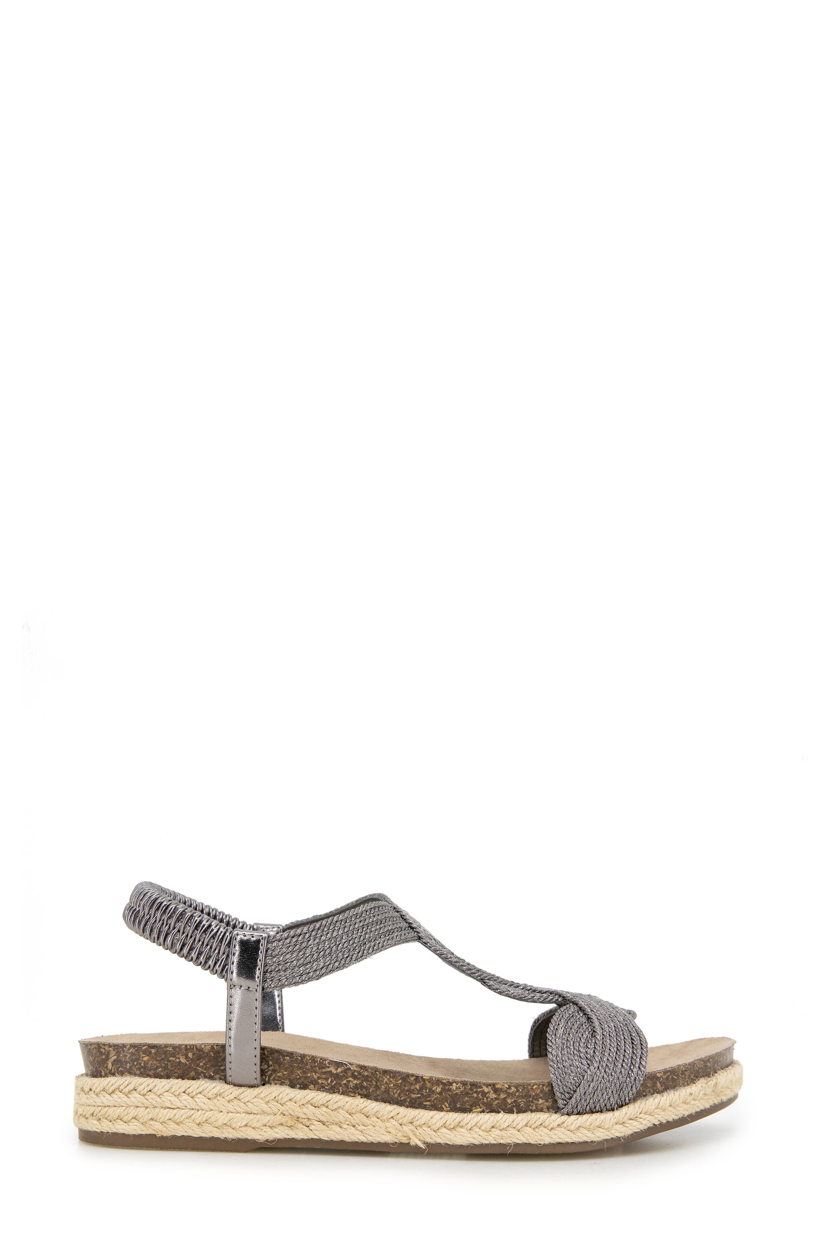 Reaction Kenneth Cole Harmony Espadrille Platform Sandal, Alternate, color, Pewter Fabric