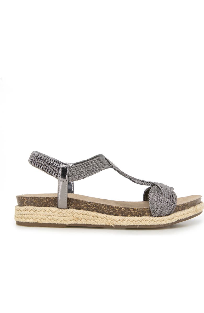 Reaction Kenneth Cole Harmony Espadrille Platform Sandal, Alternate, color, Pewter Fabric