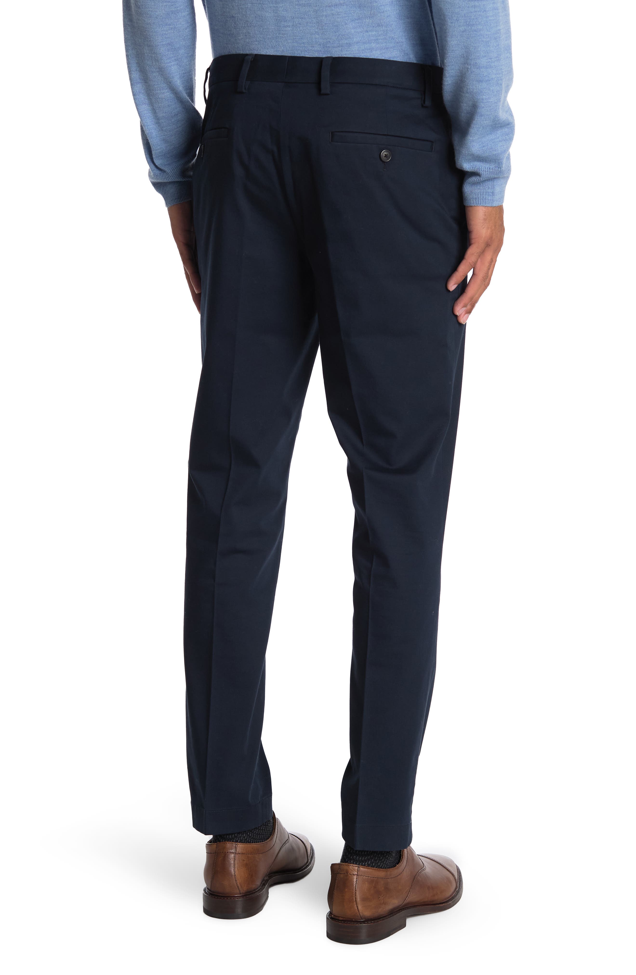 Navy Flat Front Trousers - image 2