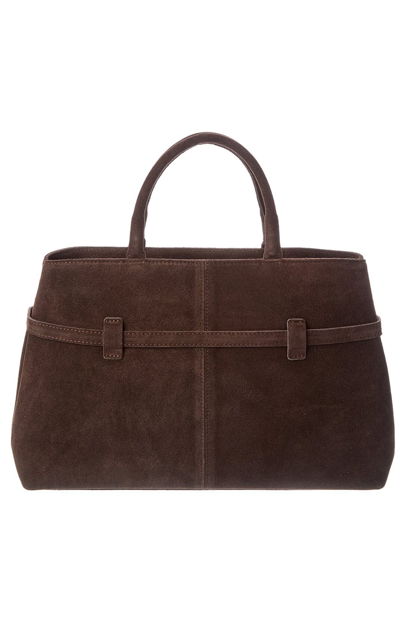 Elspeth 92 Suede Shoulder Bag, Alternate, color, BROWN