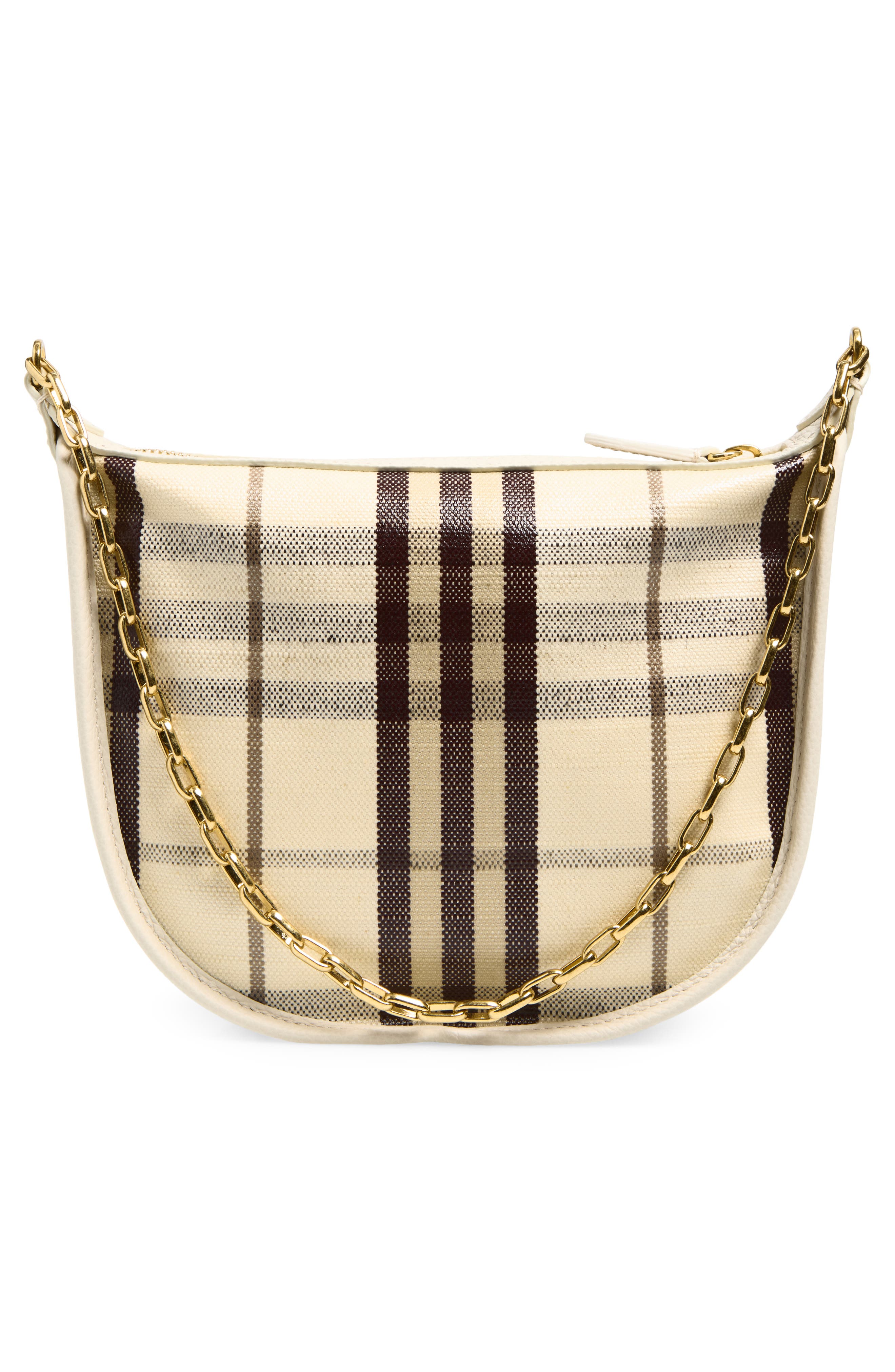Burberry Coated Canvas Shoulder Bag, Alternate, color, Light Beige