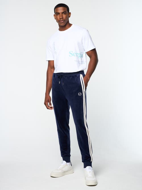 Sergio Tacchini Damarindo Velour Track Pant In Blue
