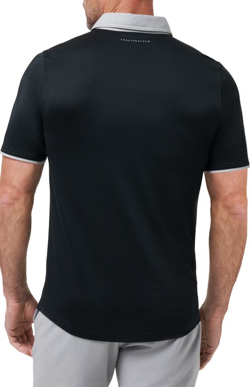 Travismathew Deep Start Polo In Black/heather Light Grey