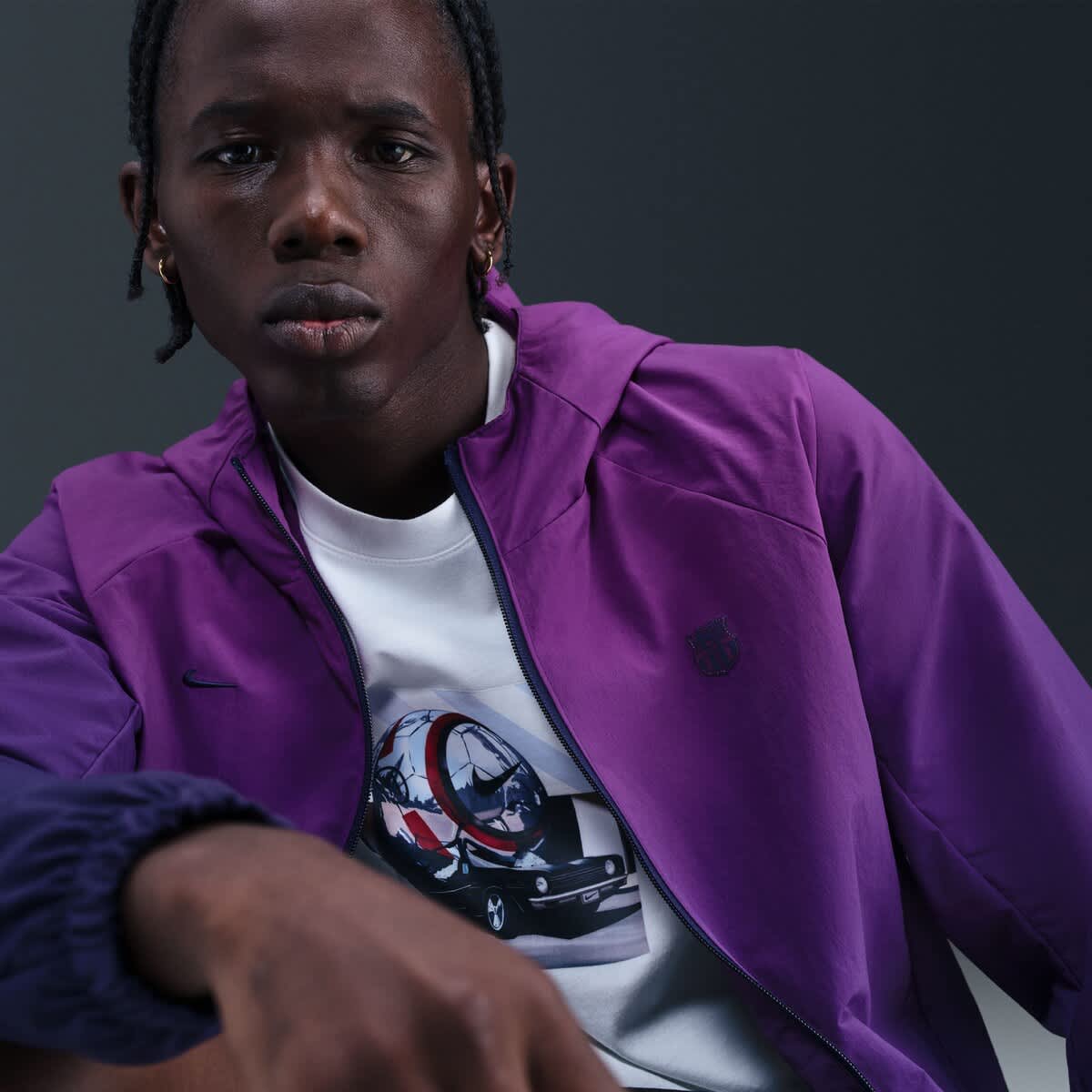 Men's Nike Purple Barcelona AWF Woven Full-Zip Jacket (Men