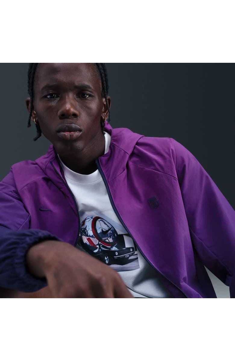 Nike Men's Nike  Purple Barcelona AWF Woven Full-Zip Jacket, Alternate, color, Purple