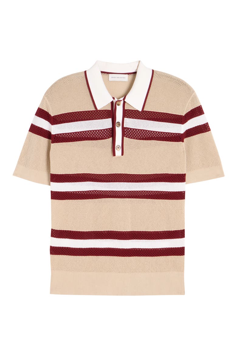DRIES VAN NOTEN “STRIPE SWEATER POLO” Mercy Stripe Polo Sweater (Men) | Nordstrom