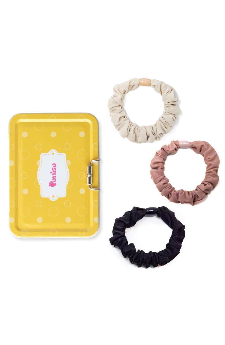 Puttisu 3pc Bead Core Elastic Scrunchie Set, Main, color, Nude & Neutral Tones