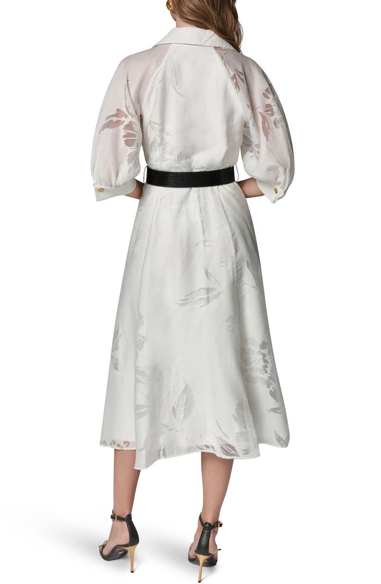 Donna Karan New York Floral Cutout Shirtdress, Alternate, color, Cream (Crm)