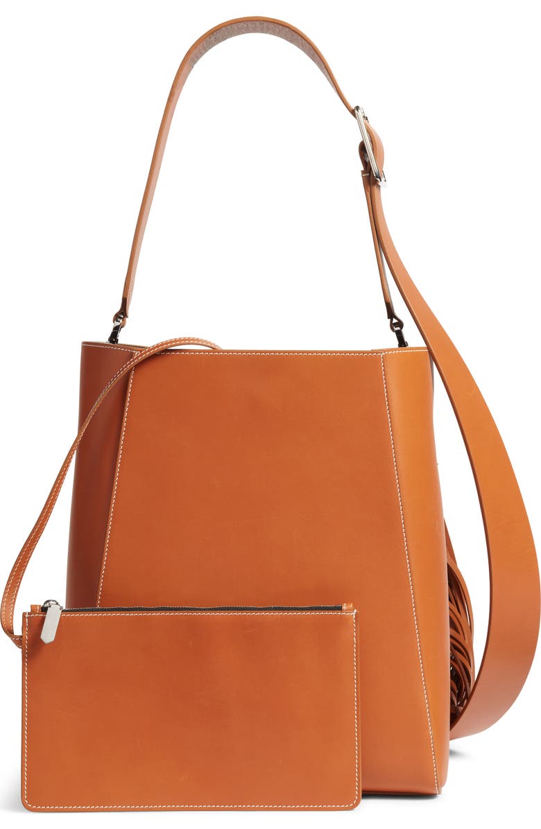 CALVIN KLEIN 205W39NYC Fringe Leather Bucket Bag, Alternate, color,