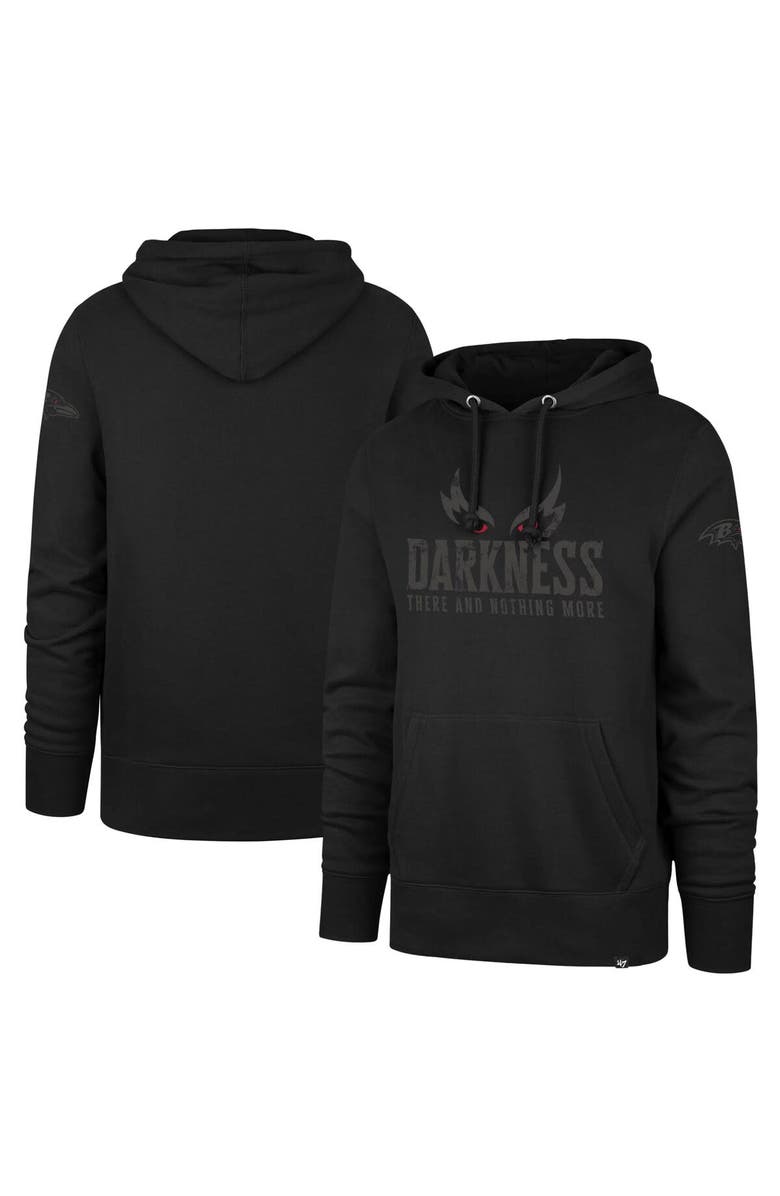 '47 Men's '47 Black Baltimore Ravens Darkness Falls Pullover Hoodie, Alternate, color, Black