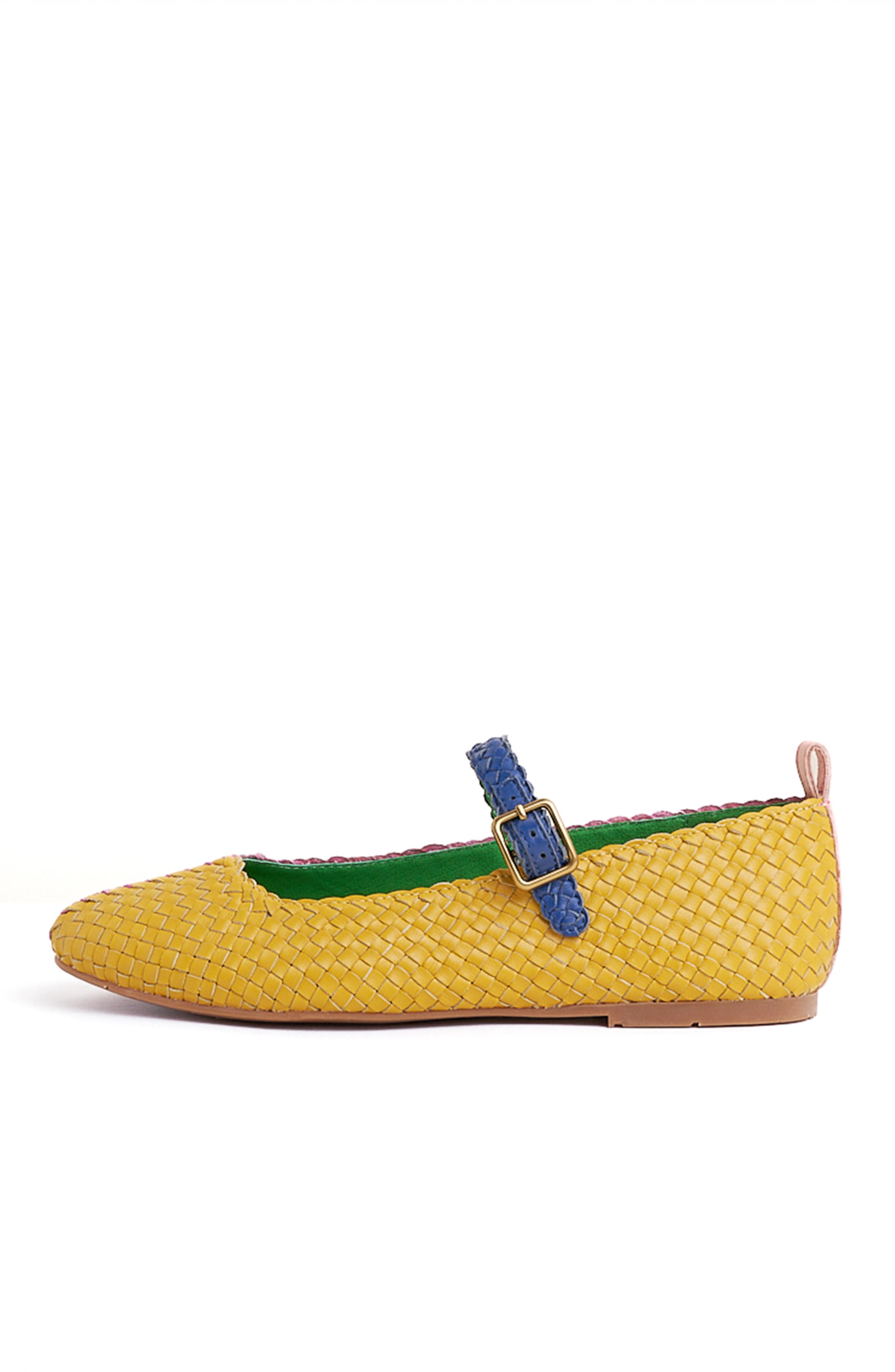 Charlotte Stone Raleigh Mismatch Woven Mary Jane Flat, Alternate, color, Kortman