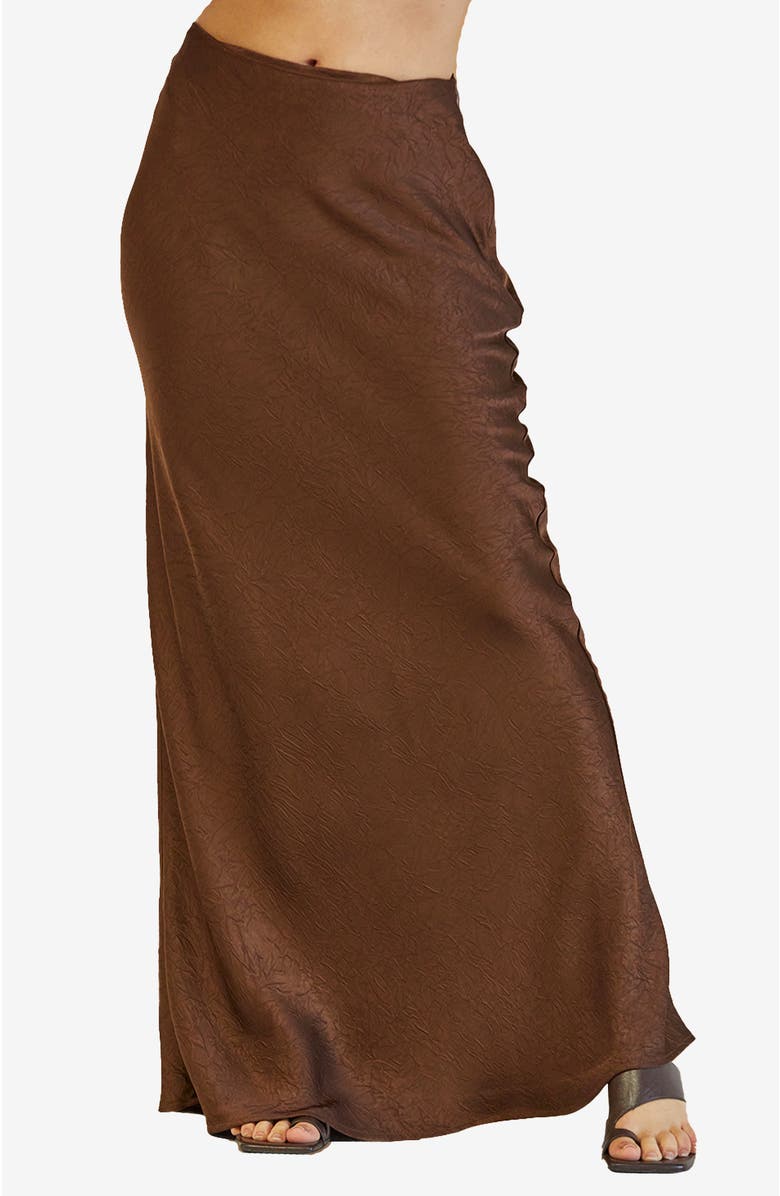 CRESCENT Crushed Satin Maxi Skirt, Main, color, 