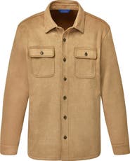 David Donahue Faux Suede Overshirt