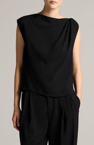 Vince Draped Shoulder Sleeveless Blouse