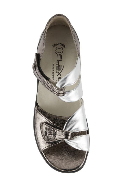 Flexus By Spring Step Gracelyn Wedge Sandal In Pewter Multi