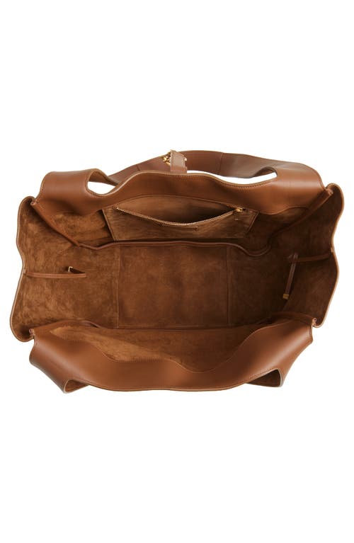 Saint Laurent Le 5 À 7 Bea Suede Tote In Brown