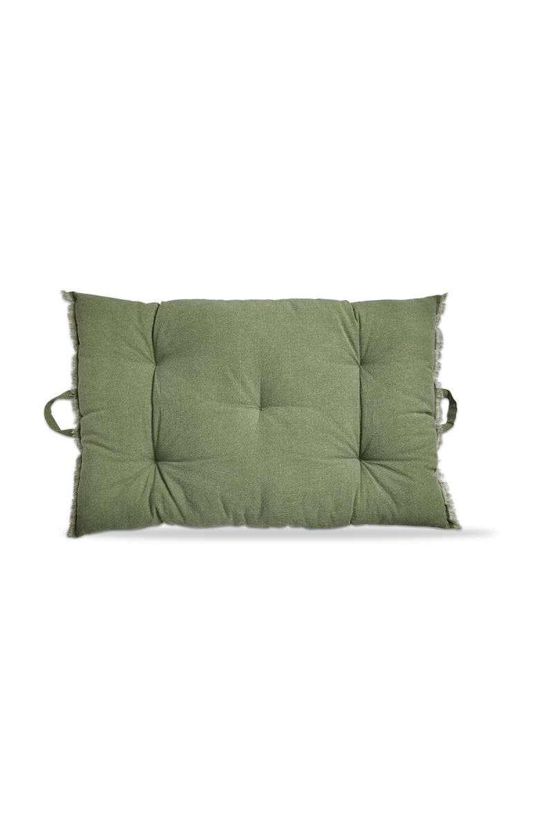 tag Green Cotton Yarn Dyed Stone Wash Decorative Throw Pillow, Main, color, Green
