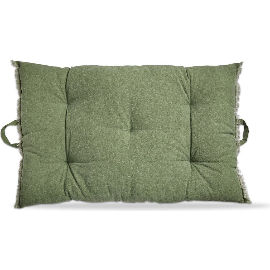 Tag Green Cotton Yarn Dyed Stone Wash Decorative Throw Pillow