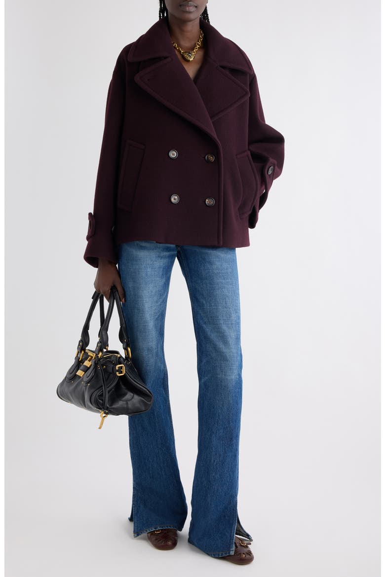 Iconic Soft Wool Blend Coat, Alternate, color, DEEP PURPLE