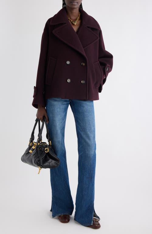Chloé Iconic Soft Wool Blend Coat In Purple