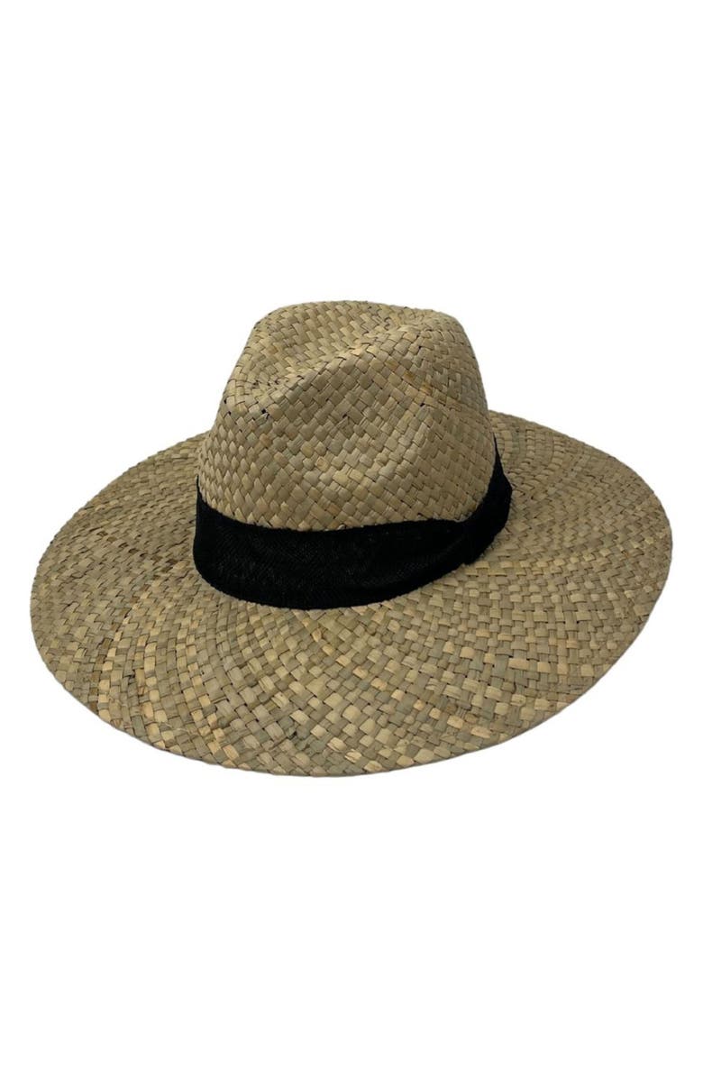 MARCUS ADLER Ribbon Band Straw Panama Hat, Main, color, 