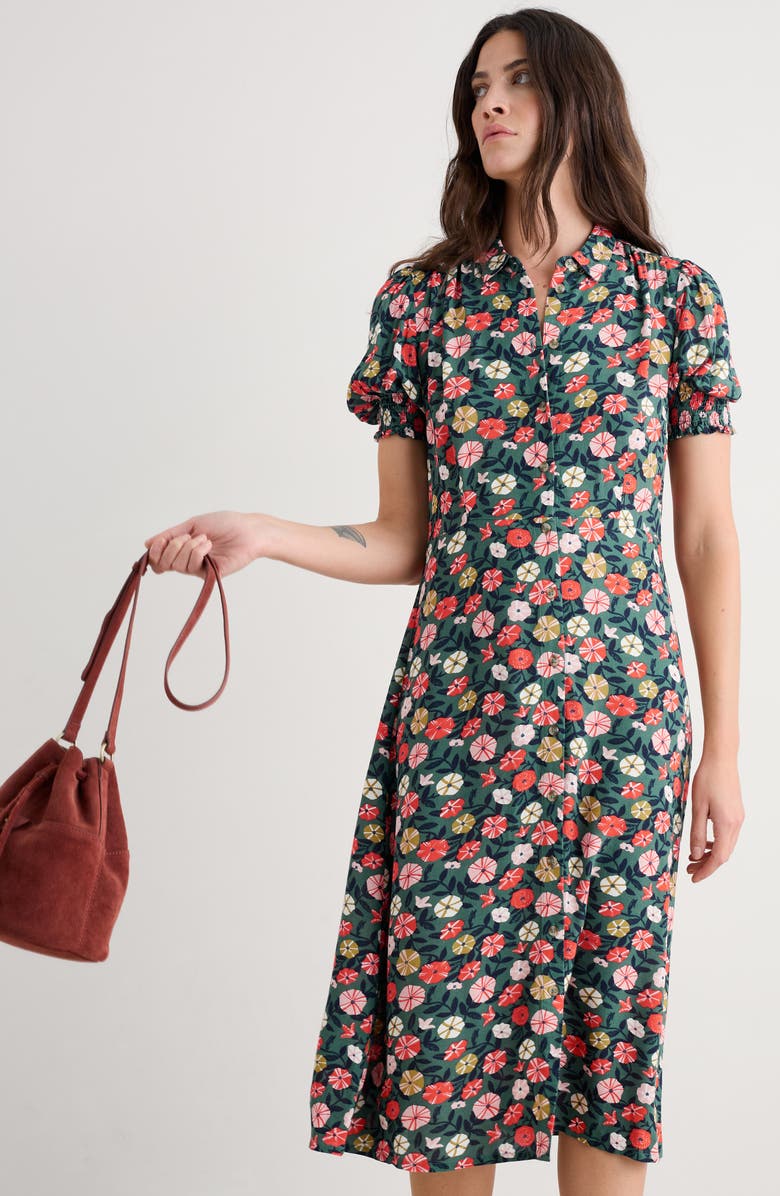 Seasalt Cornwall Bridget Print A-Line Shirtdress, Alternate, color, Winding Petunias Grove