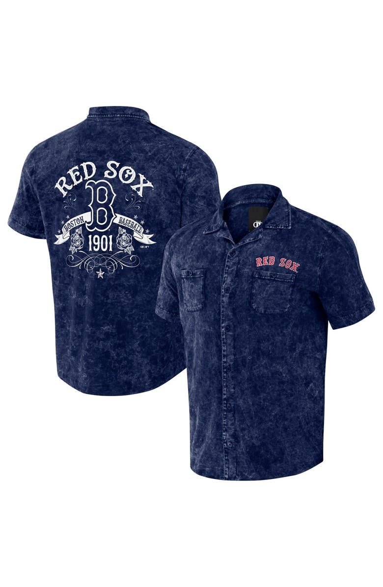 Darius Rucker Collection by Fanatics Men's Darius Rucker Collection by Fanatics Navy Boston Red Sox Denim Team Color Button-Up Shirt, Main, color, Navy