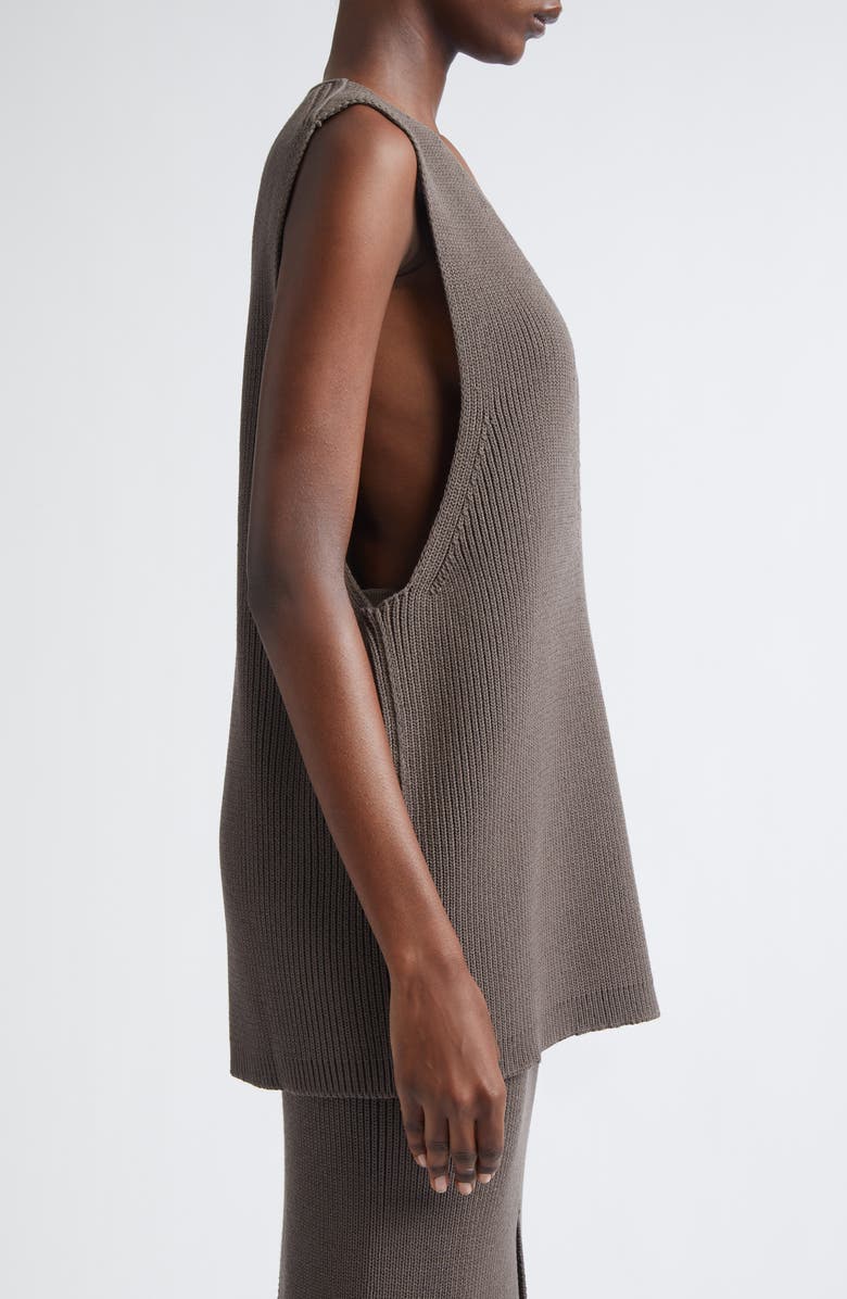 Rick Owens Virgin Wool V-Neck Sweater Vest, Alternate, color, Darkdust