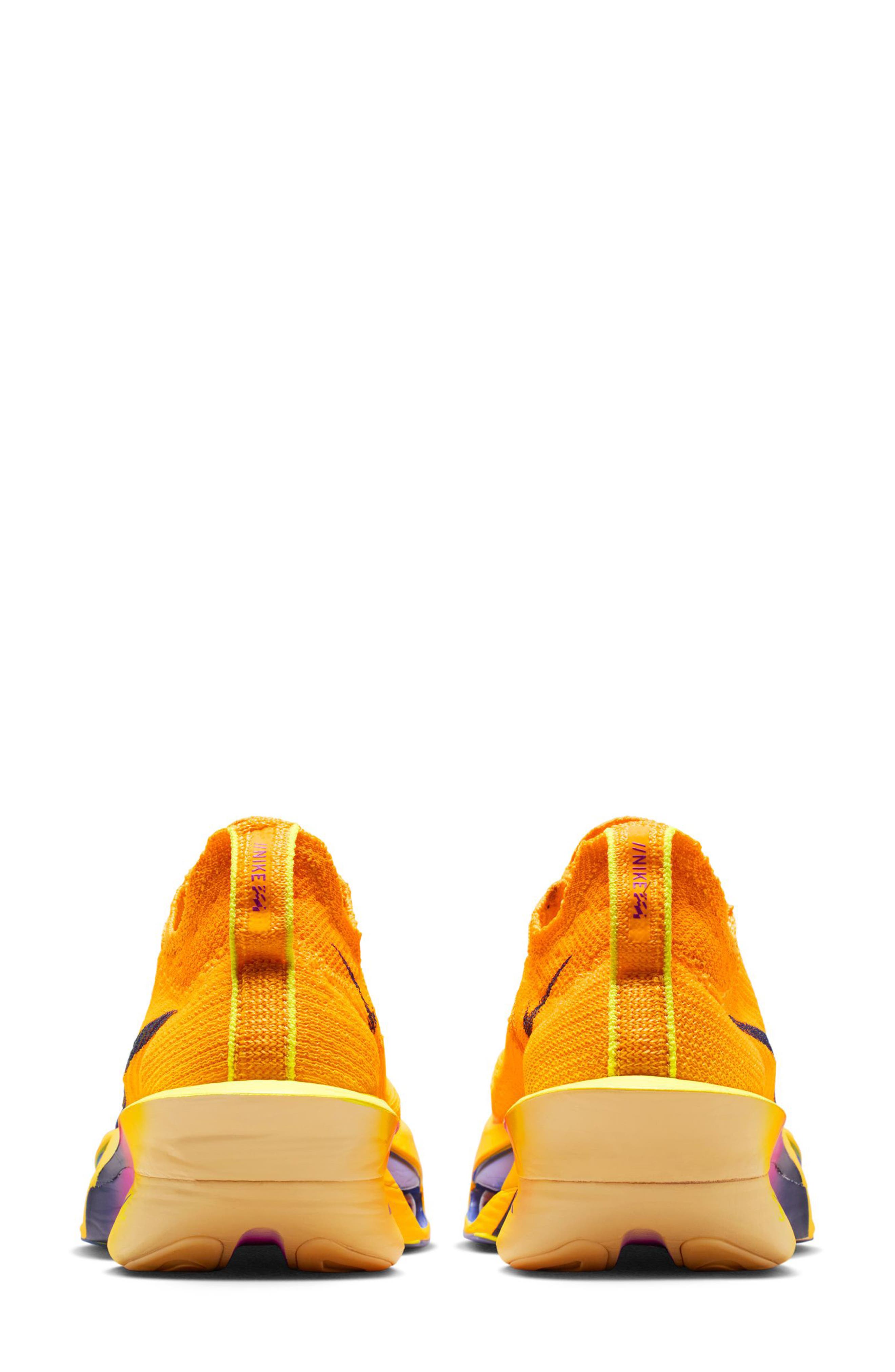 Alphafly 3 Racing Shoe, Alternate, color, LASER ORANGE/ INDIGO/ CITRON