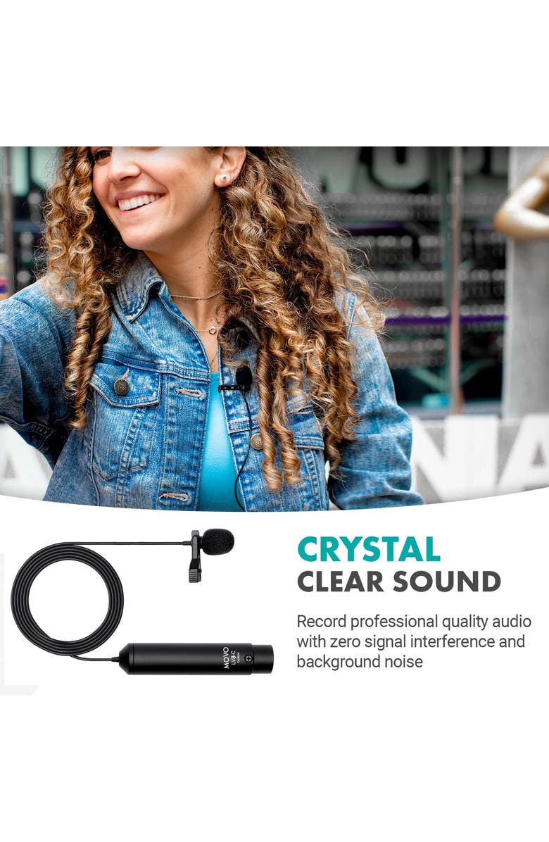 MOVO LV8-C Broadcast-Quality XLR Lavalier Mic - Cardioid Condenser, Alternate, color, Black