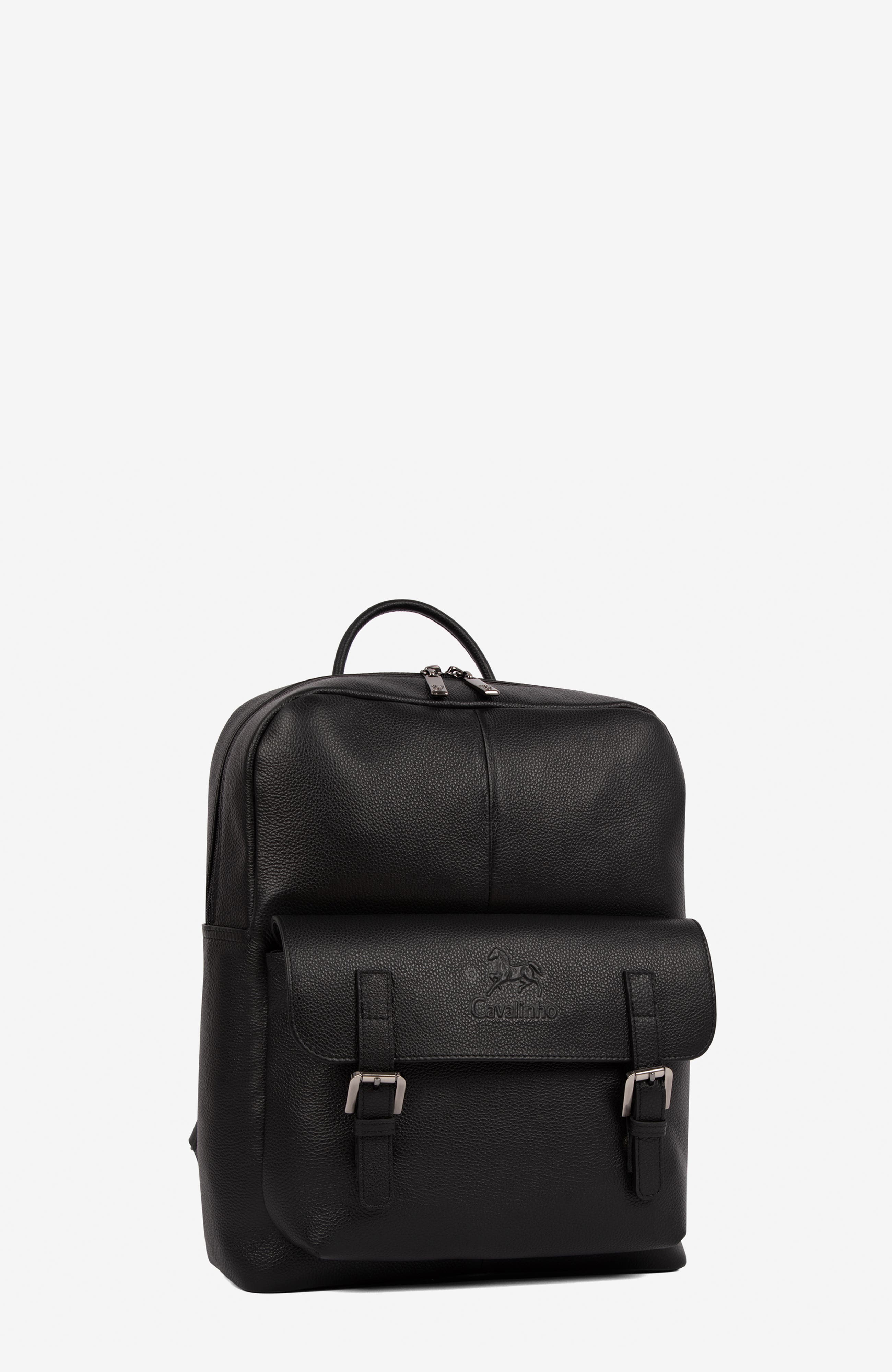 El Cavaleiro 619 Leather Backpack, Alternate, color, Black