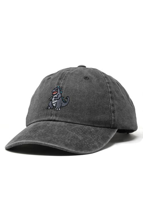 Dalix Giant Lizard Embroidered Dad Hat In Washed Gray