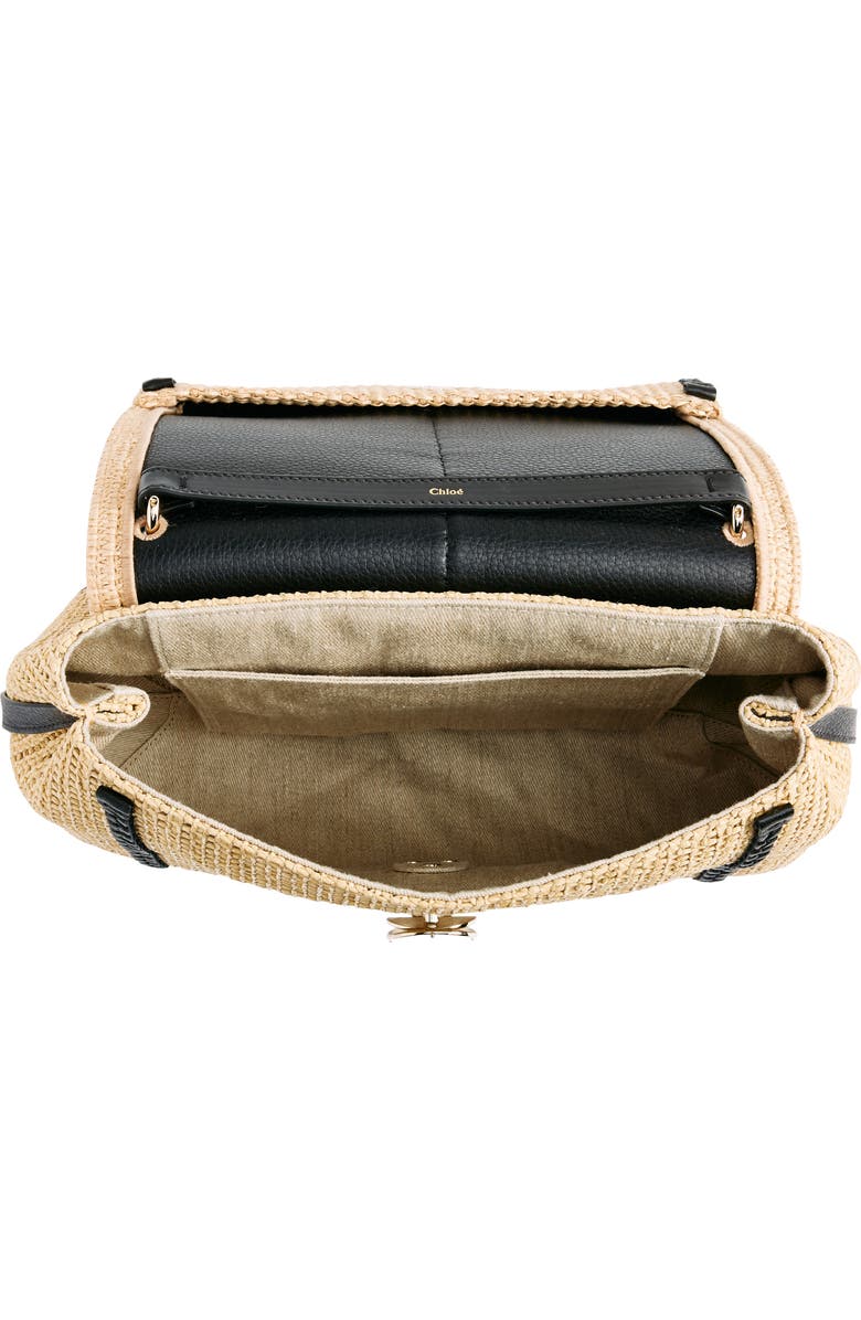 Chloé Medium Penelope Raffia & Leather Shoulder Bag, Alternate, color,