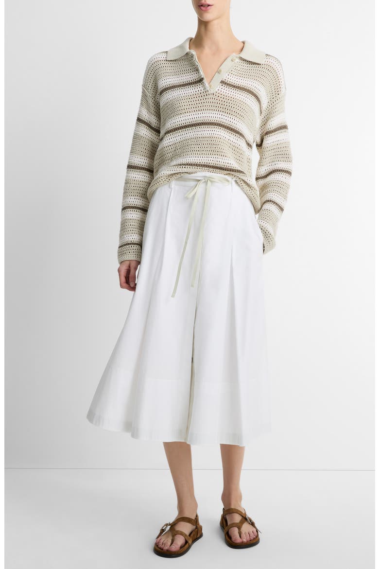 Cotton Stripe Polo Sweater, Alternate, color, WHITE STONE COMBO