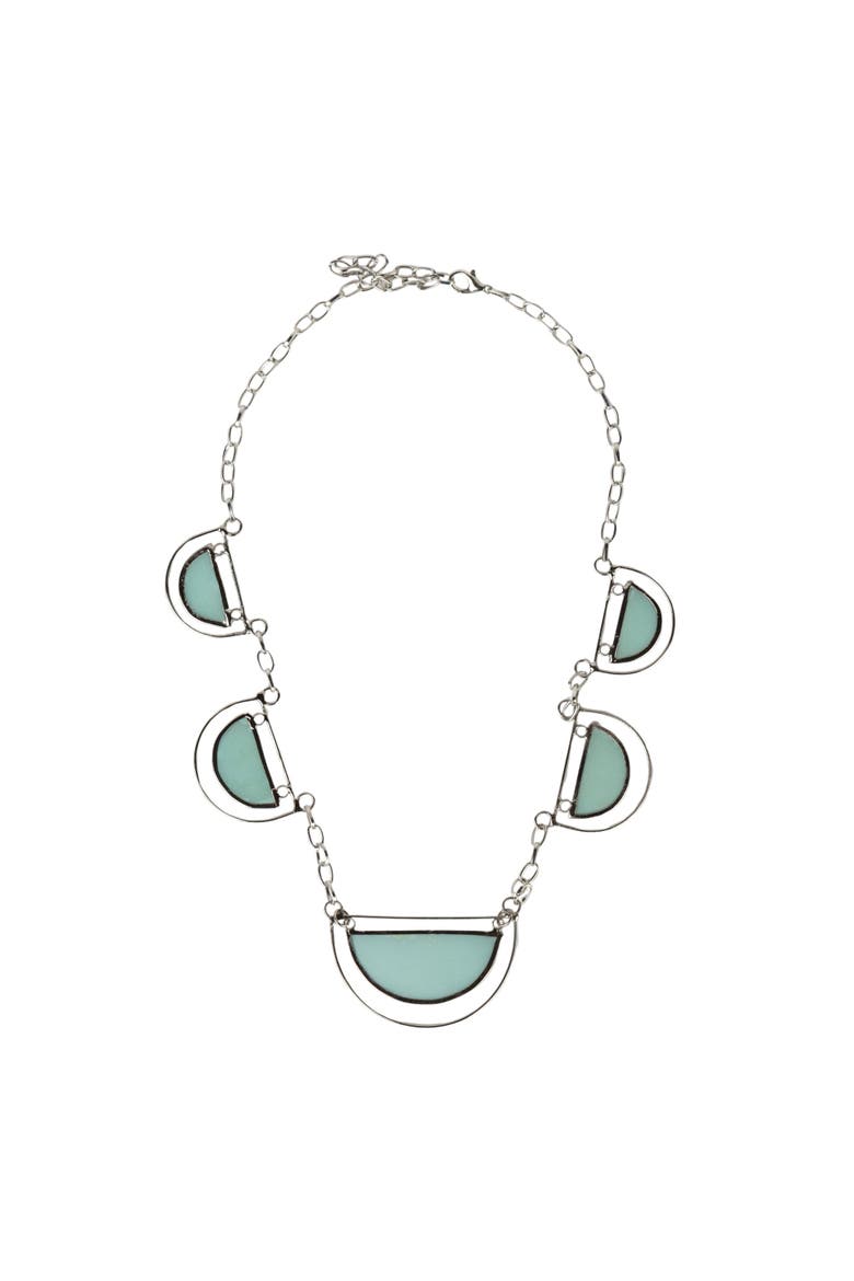 Half Moon Capiz Necklace, Main, color, Green