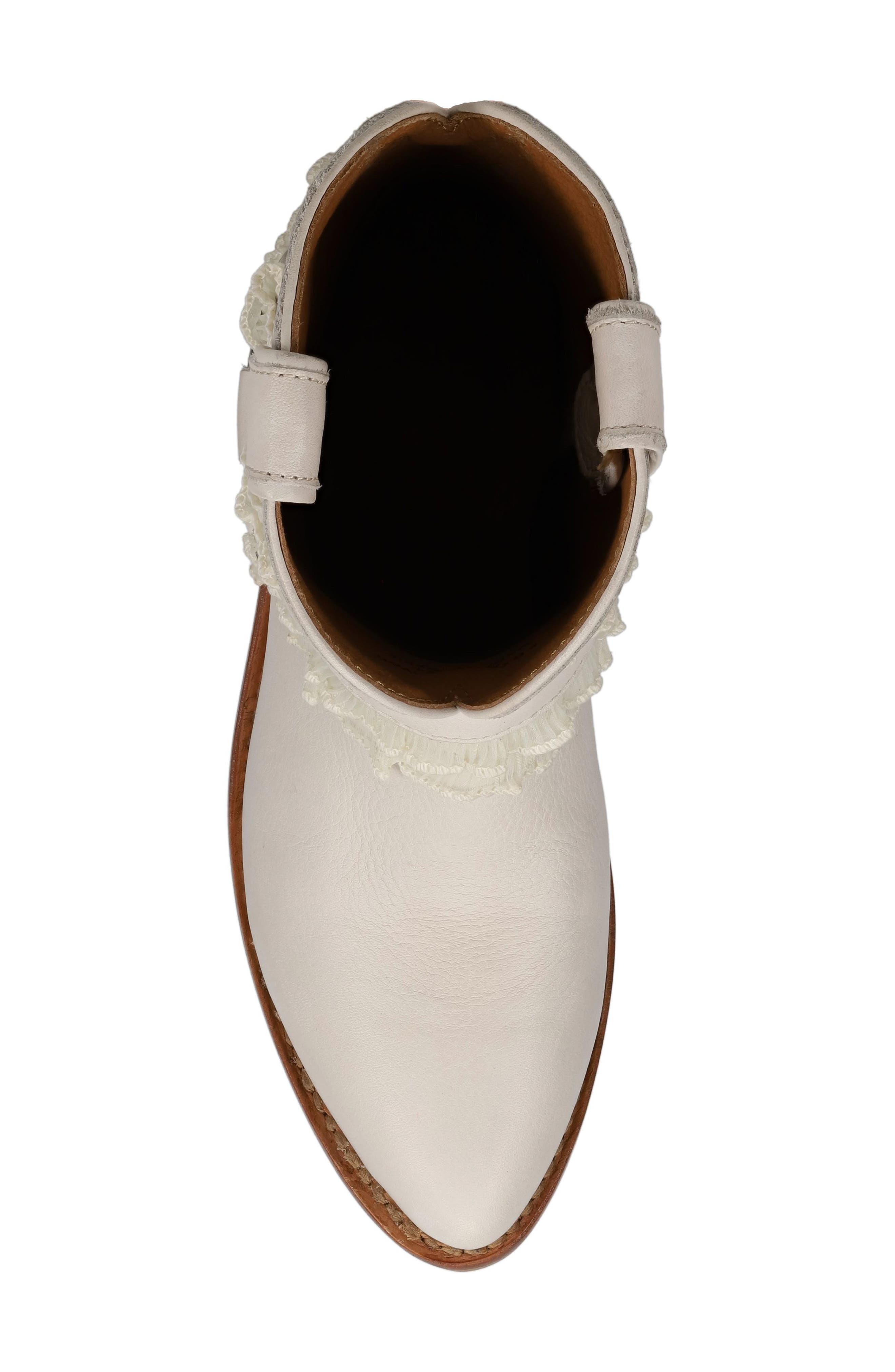 Billy Ruffle Harness Bootie, Alternate, color, IVORY