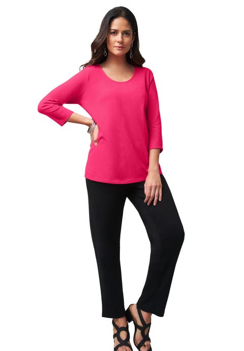 Stretch Cotton Scoop Neck Tee