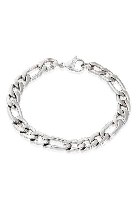 Mens' Stainless Steel Figaro Chain Bracelet