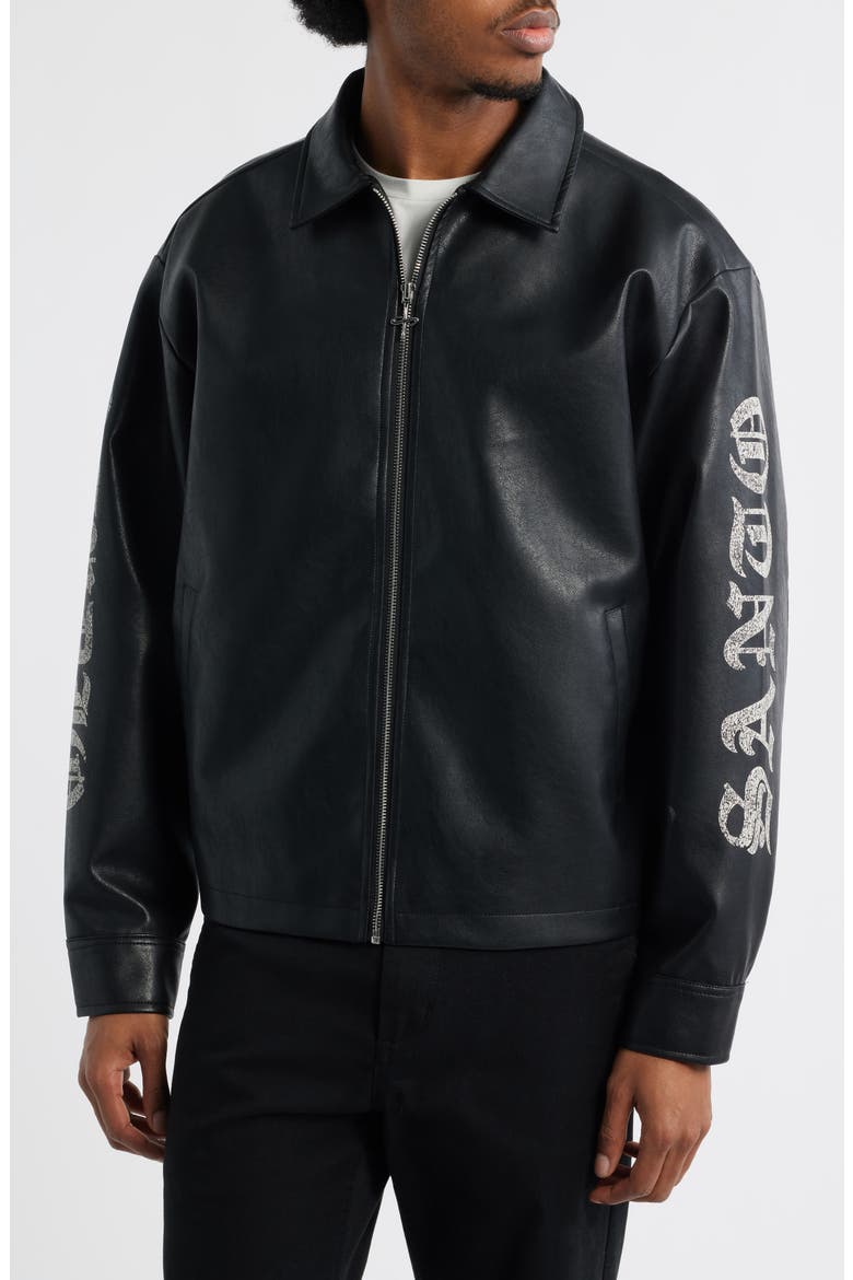 Faux Leather Jacket, Alternate, color, BLACK FADE