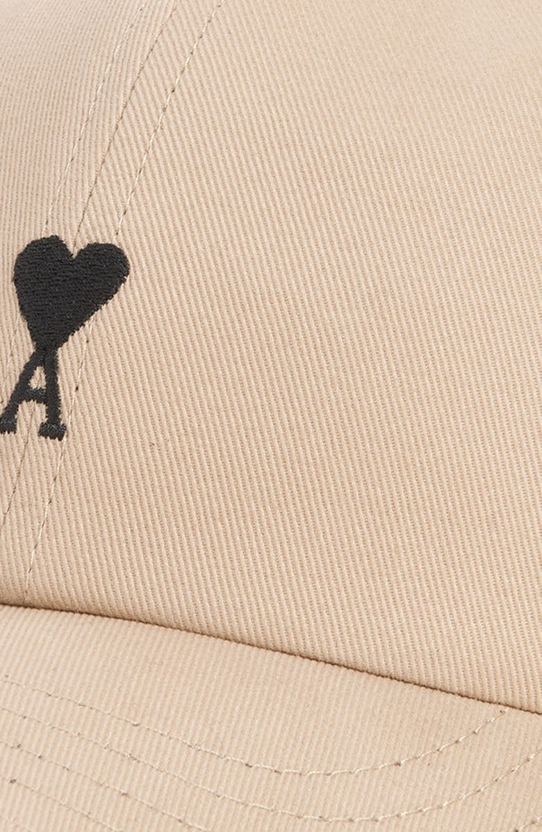 AMI PARIS Ami de Coeur Embroidered Adjustable Baseball Cap, Alternate, color, Beige Taupe
