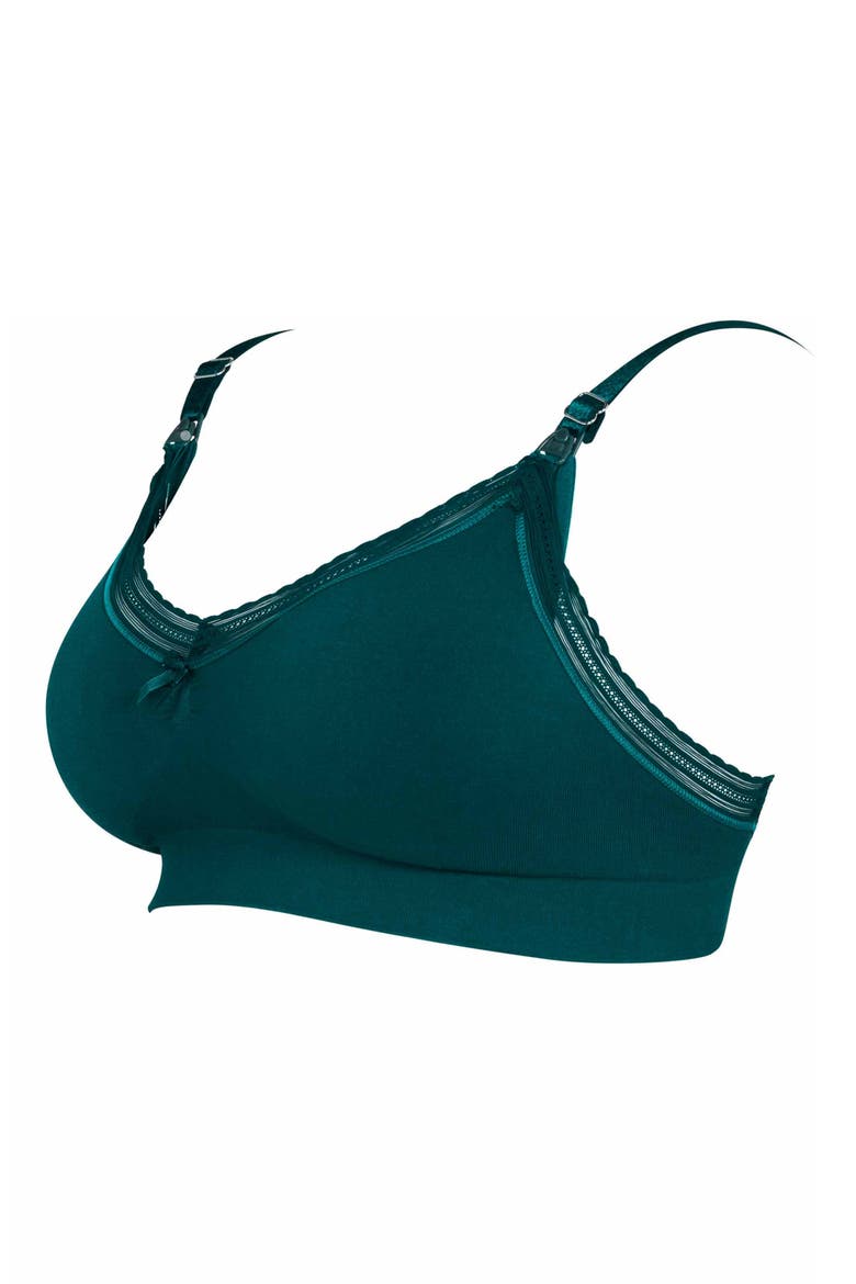 Milk Seamless Wireless Maternity/Nursing Bra, Alternate, color, GREEN