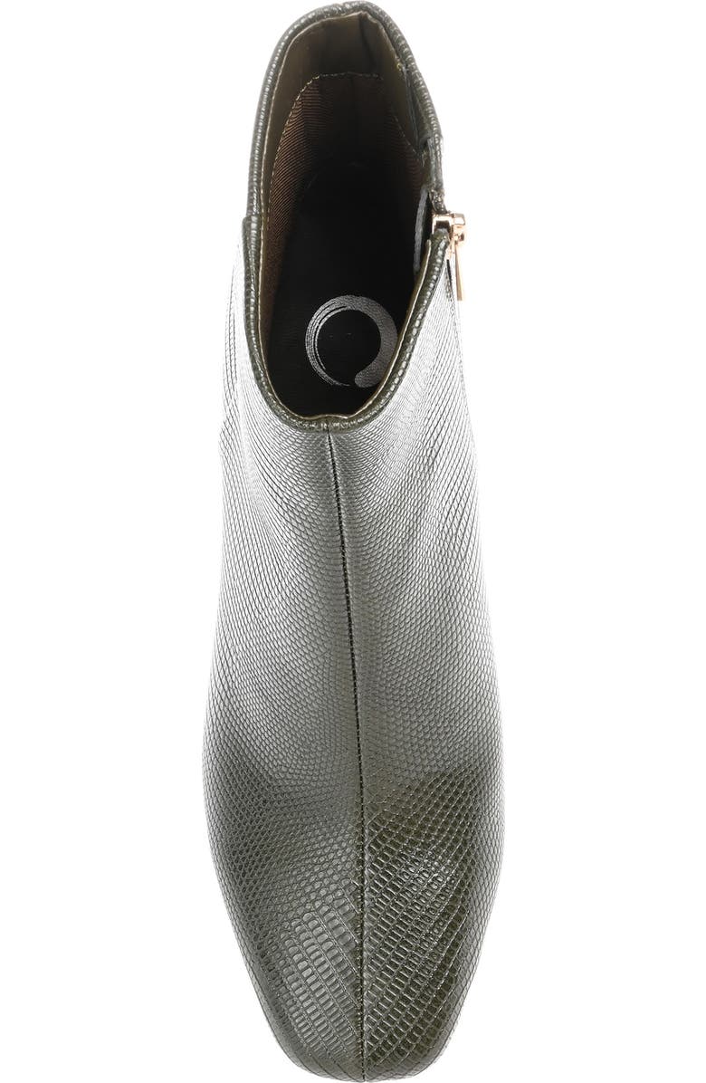 Journee Collection Sarla Lizard Embossed Block Heel Bootie, Alternate, color, Olive