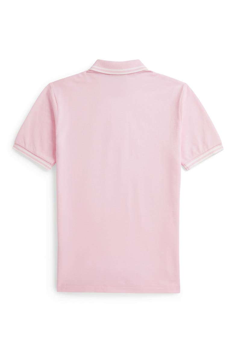 Kids' Tipped Cotton Piqué Polo, Alternate, color, PINK MU