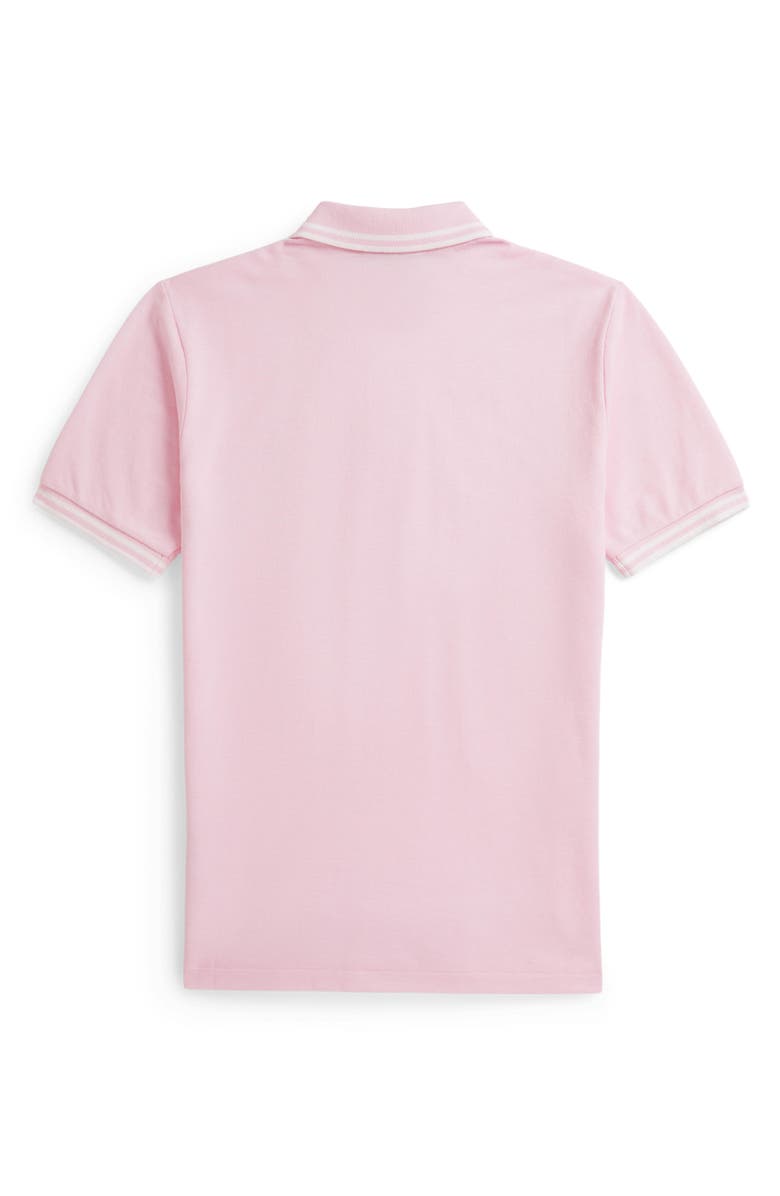 Polo Ralph Lauren Kids' Tipped Cotton Piqué Polo, Alternate, color, Carmel Pink/ White