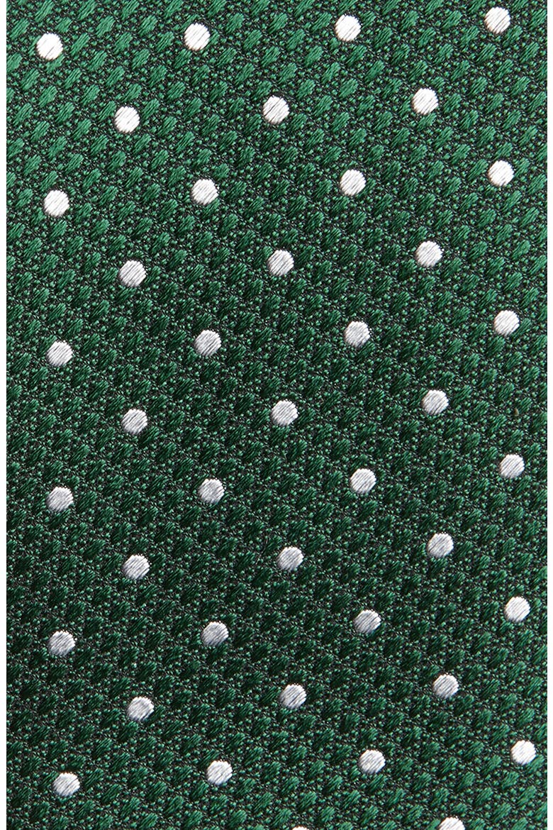 Microdot Silk Jacquard Tie, Alternate, color, FOREST